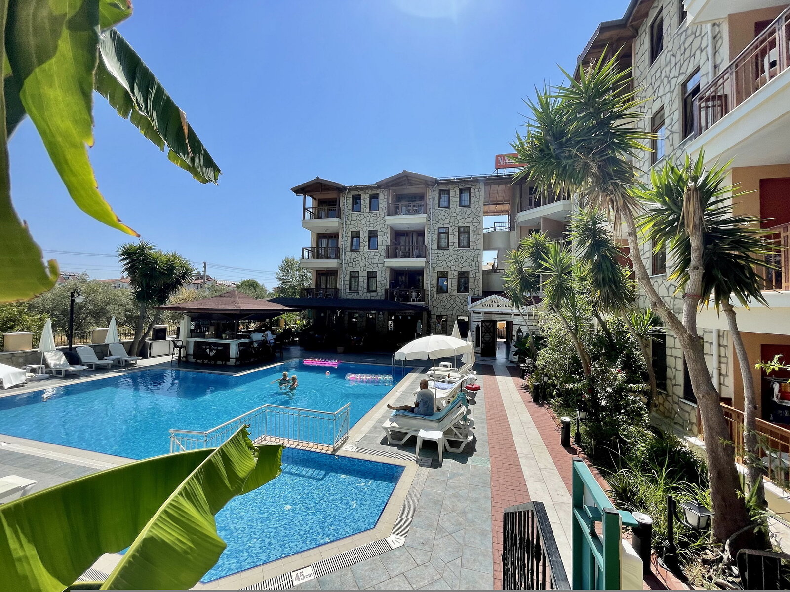 Hotel pool courtyard